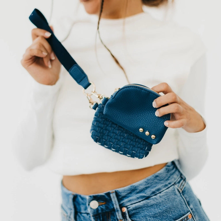 Pretty Simple- Wonderlust Woven Dual Pouch Wrislet Denim