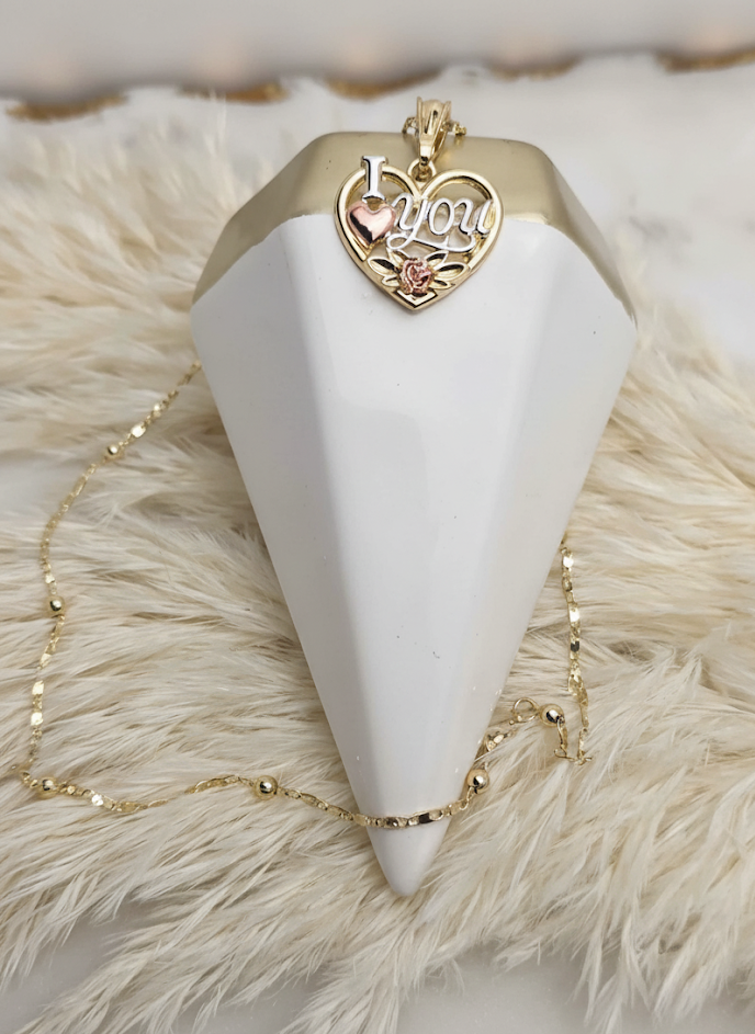 'I heart you' Ball Chain Necklace