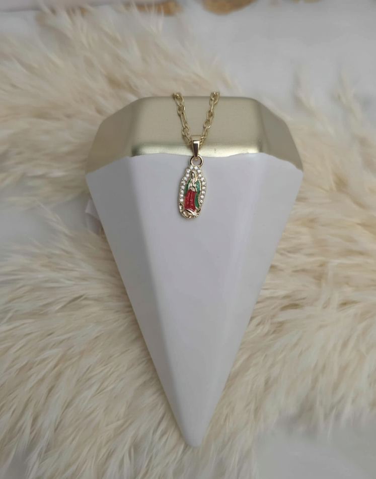 Micro Virgen de Guadalupe Figaro Necklace