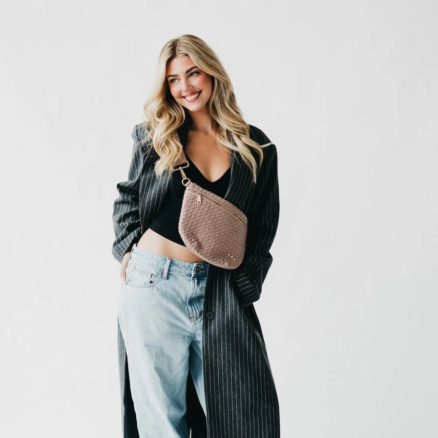 Pretty Simple- Suede Westlyn Woven Bum Bag