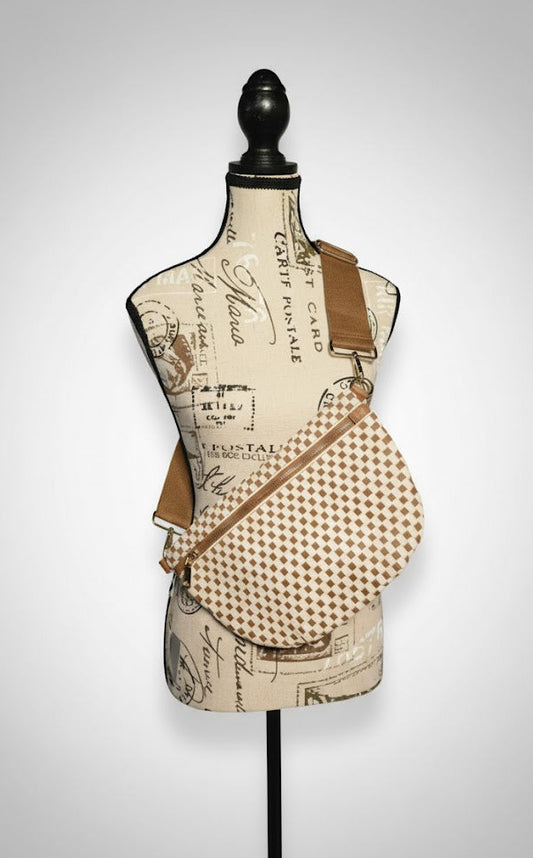Westlyn Woven Bum Bag- Checkered Brown