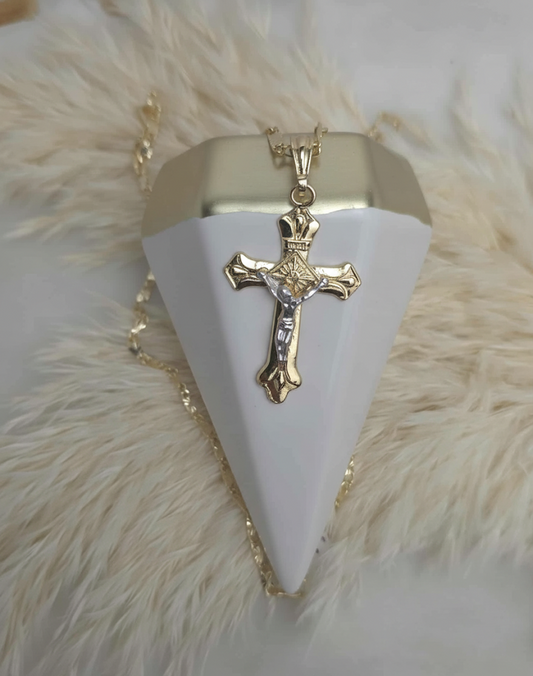 Crucifix Cross Mirror Chain Necklace