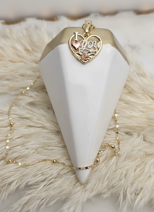 'I heart you' Ball Chain Necklace