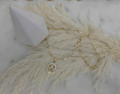 Lucky Horseshoe Figaro Necklace