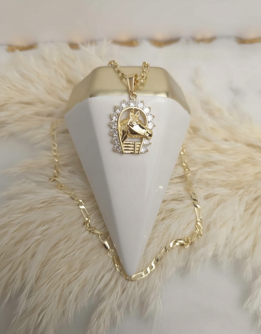 Lucky Horseshoe Figaro Necklace