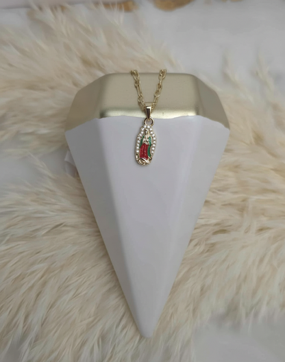 Micro Virgen de Guadalupe Figaro Necklace