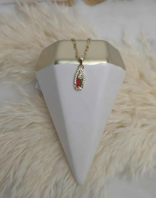Micro Virgen de Guadalupe Figaro Necklace