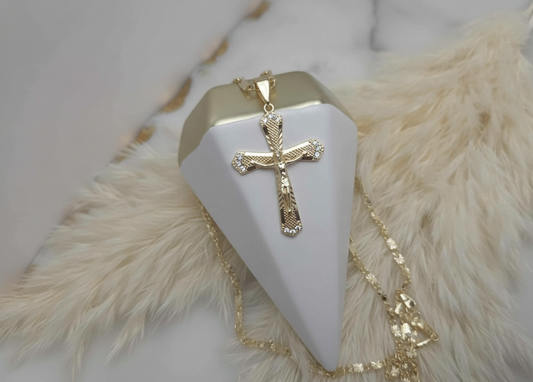 Religious Cross Criss Cut Mirror Necklace