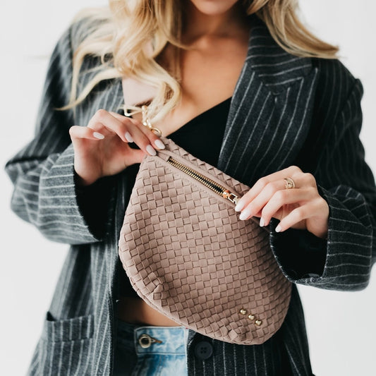 Pretty Simple- Suede Westlyn Woven Bum Bag