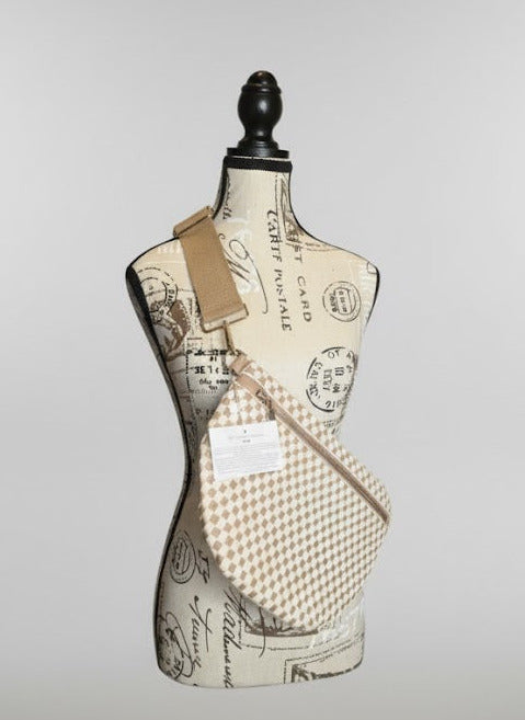 Westlyn Woven Bum Bag- Checkered Tan